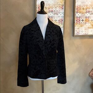 LOFT Elegant Black Floral Blazer